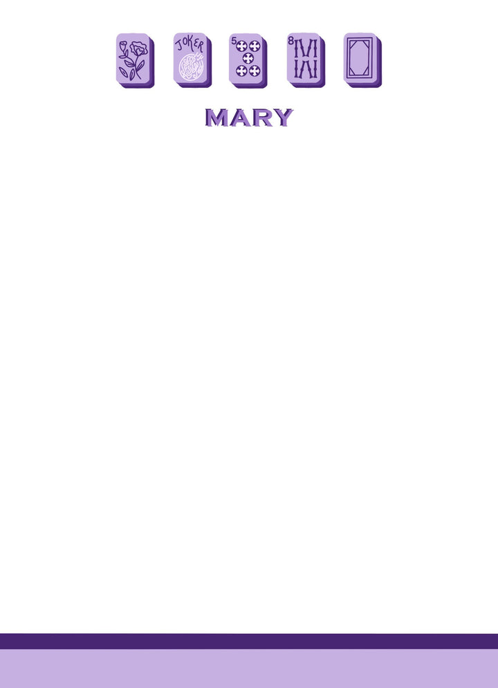 Mahjong Customizable Name 5x7 Notepad - Purple
